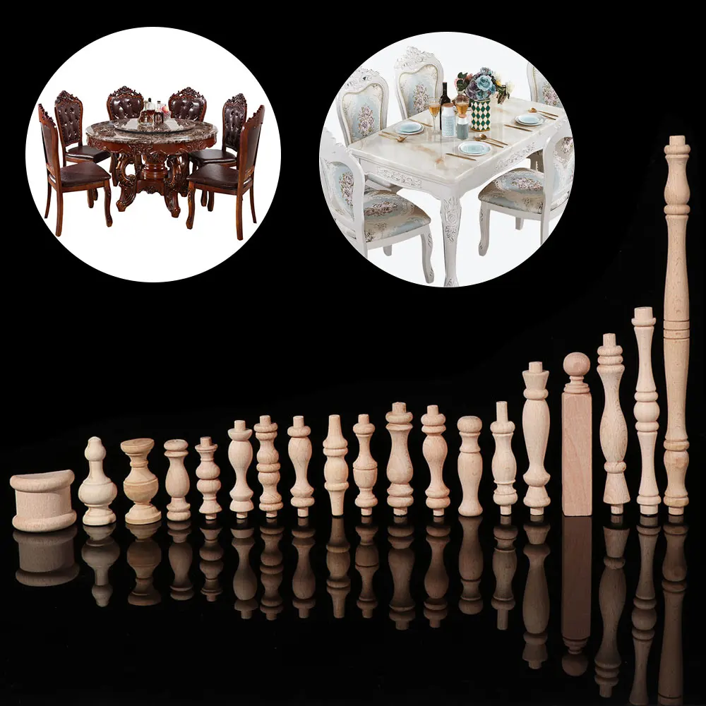 Винтажные резные ножки из массива дерева для мебели в европейском стиле