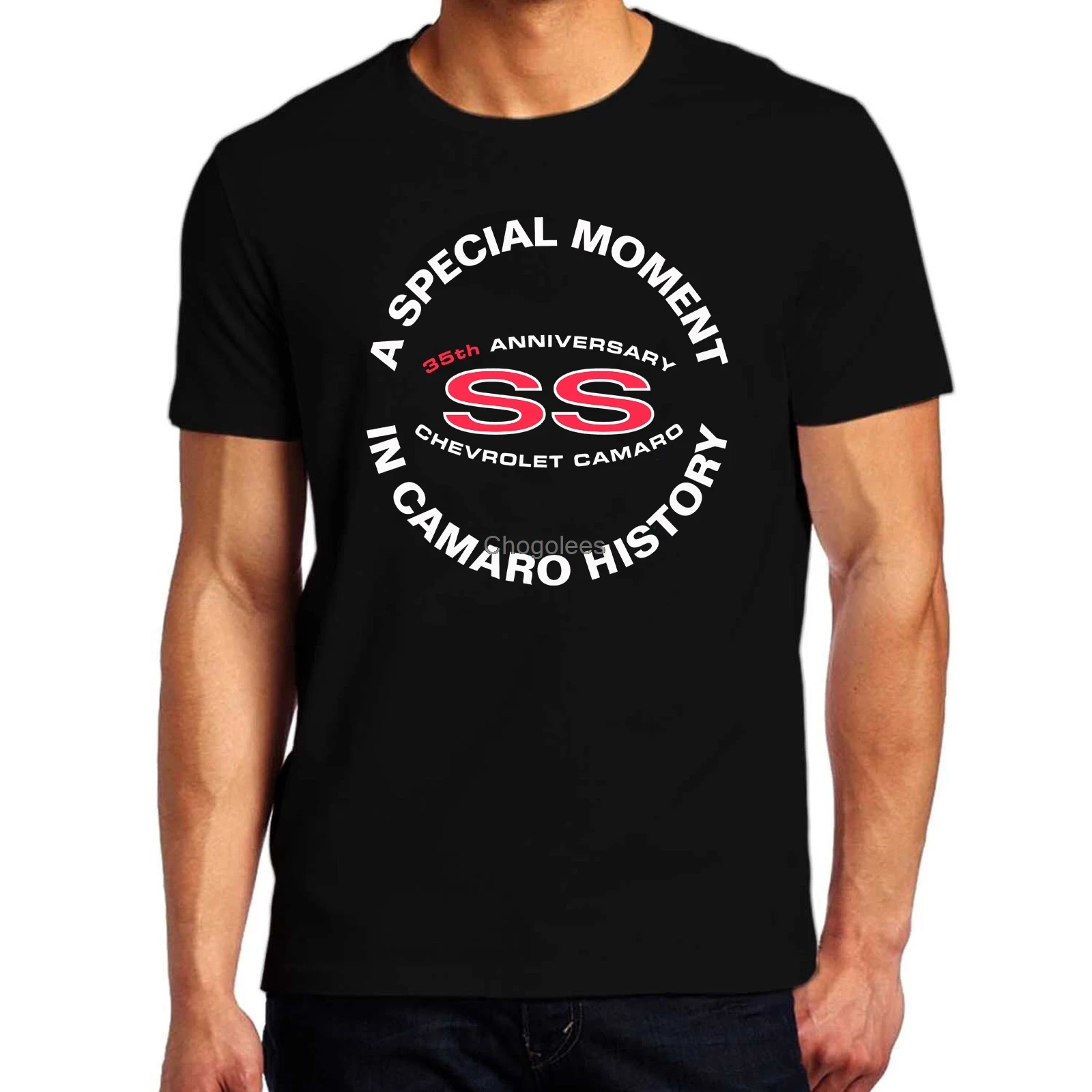 Camaro SS 35th Мужская футболка с графическим принтом, хлопковый повседневный топ, черный, размер S-XXXL на
