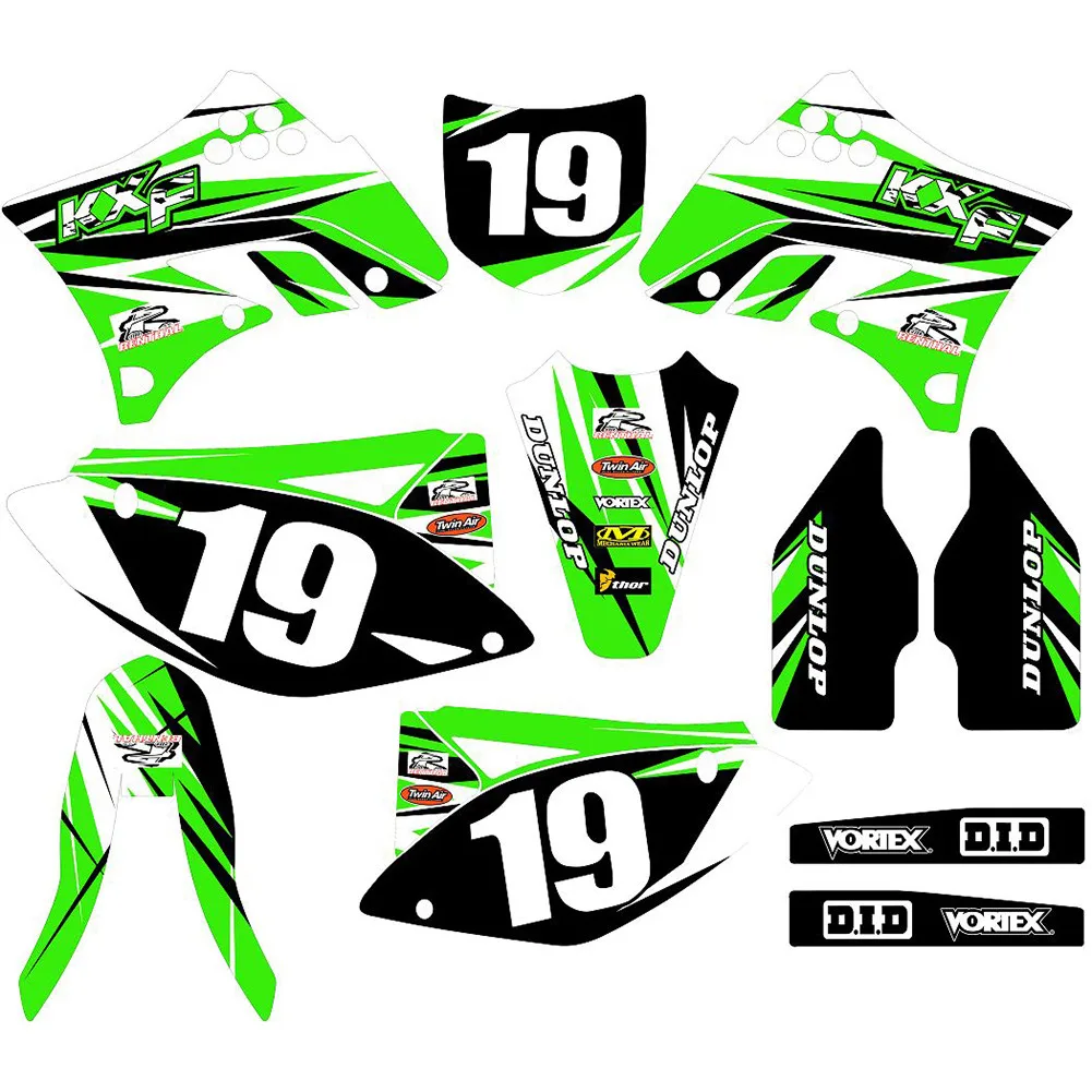 Для Kawasaki 250 KXF 2012-2009 графические Фоновые наклейки 3M Набор наклеек для KX250F KXF250 2009 2010
