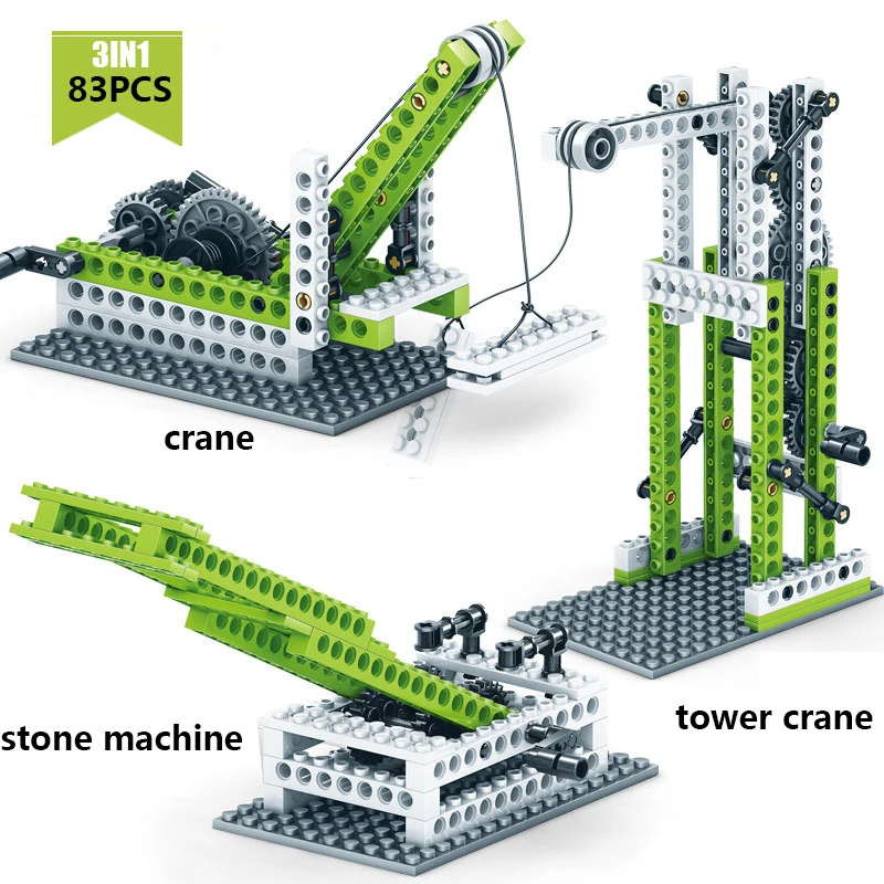 Tested Mechanical Gear Electric Building Blocks Engineering Children's Science Educational STEM Toys 3IN1 Compatible | Игрушки и
