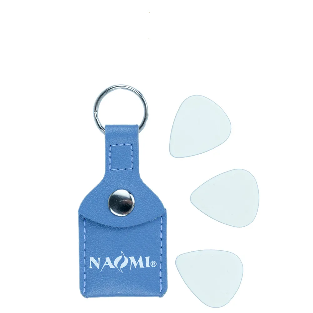 

Guitar Picks Faux Leather Key Chain Style Bass Guitar Picks Plectrums Bag Holder Case 3picks