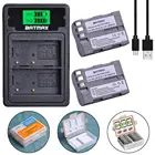 Аккумулятор Batmax EN-EL3E EN EL3E, 2 шт., аккумулятор с двойным жк-дисплеем, с портом Type C для Nikon D30, D50, D70, D70S, D90, D80, D100, D200, D300