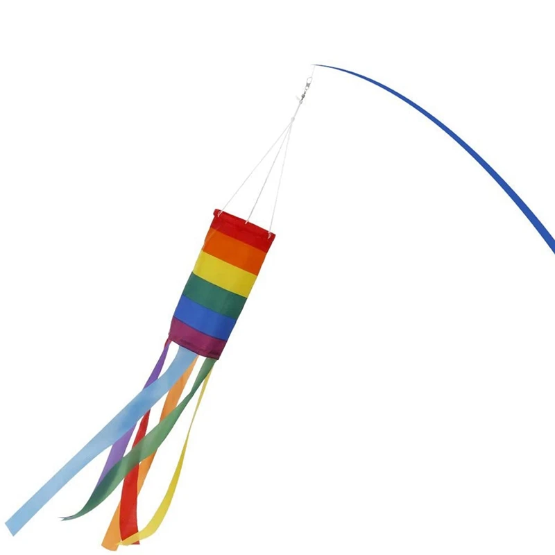 

100Pcs Durable 25mm Plastic Plant Support Clips with 3 PCS Rainbow Windsock Colorful Windsock