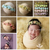 coconut newborn photography props baby headband preserved fresh flower hairband infant shoot accessories floral baby headwear