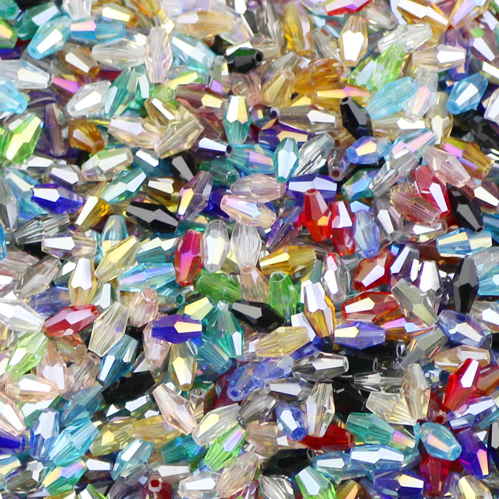 Длинные двухконусные граненые Австрийские хрустальные бусины YHBZRET 100 шт. 3х6 мм