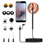 3 в 1 ухо очистки эндоскопа Ложка Мини Камера ухо выбора очистителей для удаления ушной серы визуальный ухо рот нос отоскоп Поддержка Android ПК