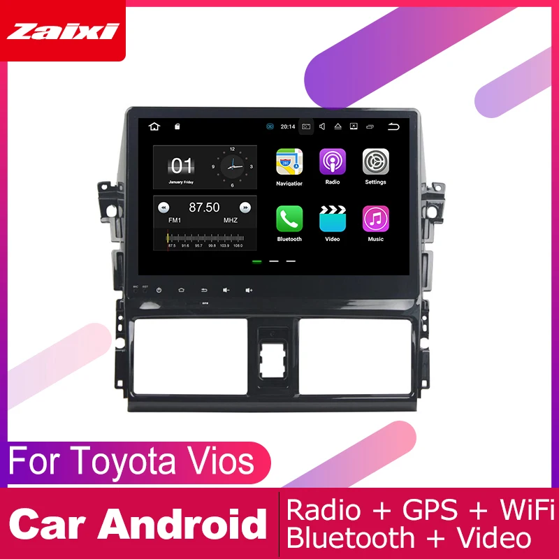 ZaiXi для Toyota Vios Yaris 2013-2015 Автомобильная Мультимедийная система Android 2 DIN