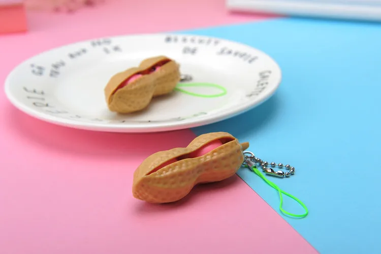 

5pc Mini Pop It Fidget Toys Squeeze Peas Smiley Face Peanuts Antistress Keychain Squishy Anti Stress Reliever Adults Funny Gift