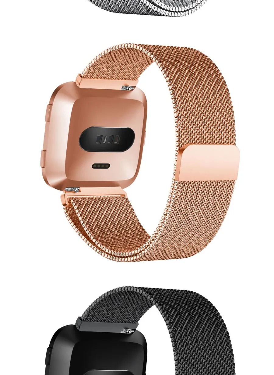 Металлический браслет из нержавеющей стали для Fitbit Versa ремешок на запястье Миланский Магнитный Браслет fit bit Lite Verse 2 Аксессуары для наручных часов