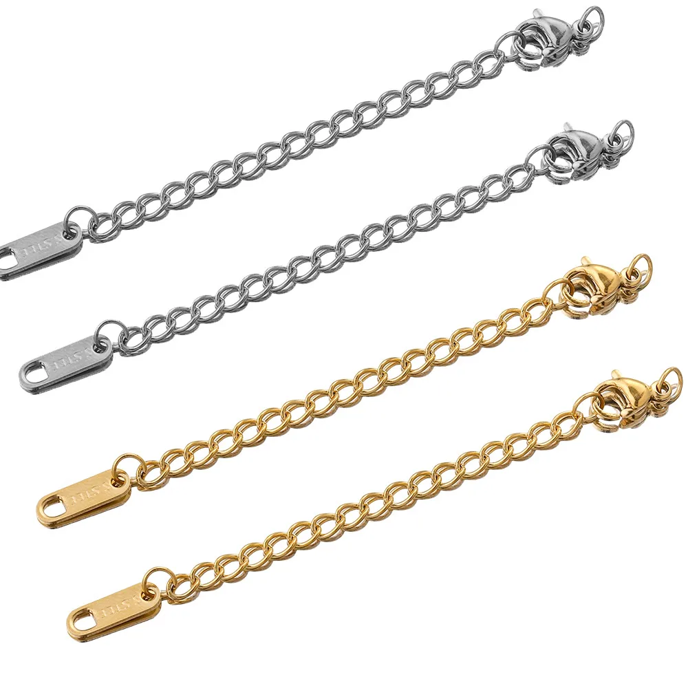 

10pcs/lot Stainless Steel Extended Extension Tail Chain Lobster Clasps Connector DIY Jewelry Making Findings Bracelet Necklace