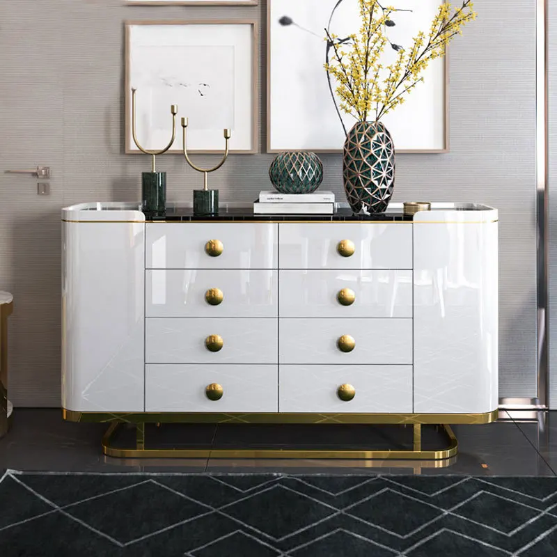 Light Luxury Post-Modern Simple American Nordic Marble Porch Cabinet Sideboards Restaurant Household Coffee Table |