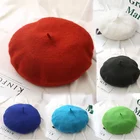 Фетровый берет для женщин и девушек, теплые шерстяные зимние шапки во французском стиле, тканевые облегающие шапки, однотонные женские элегантные дамские шапки