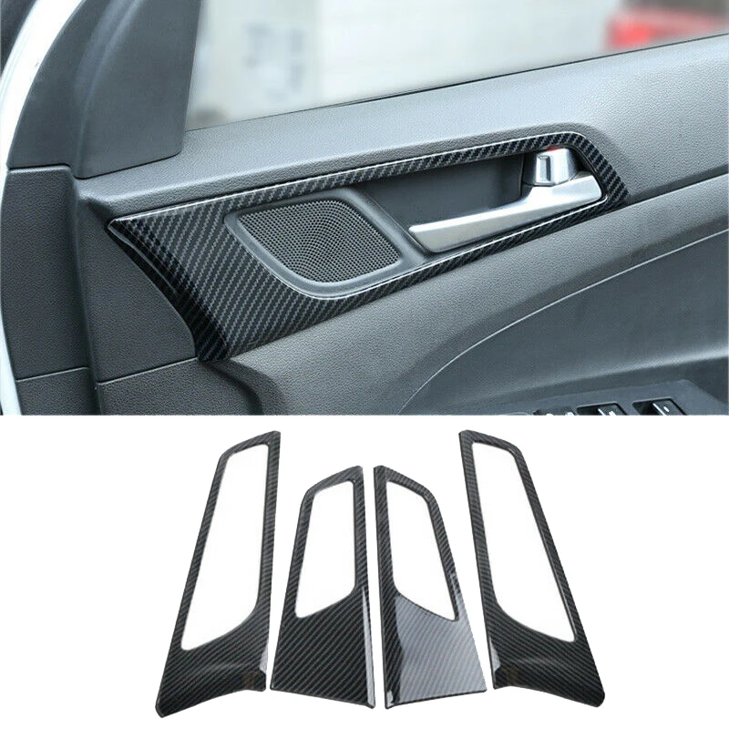 

for Hyundai Tucson 2015-2019 Carbon Fiber Interior Door Handle Bowl Frame Cover Trim Decorative