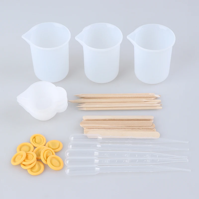 

1 Set DIY Jewelry Resin Glue Tool Silicone Resin Measuring Mixing Cup Stirrers Mold Tools For DIY Jewelry Making