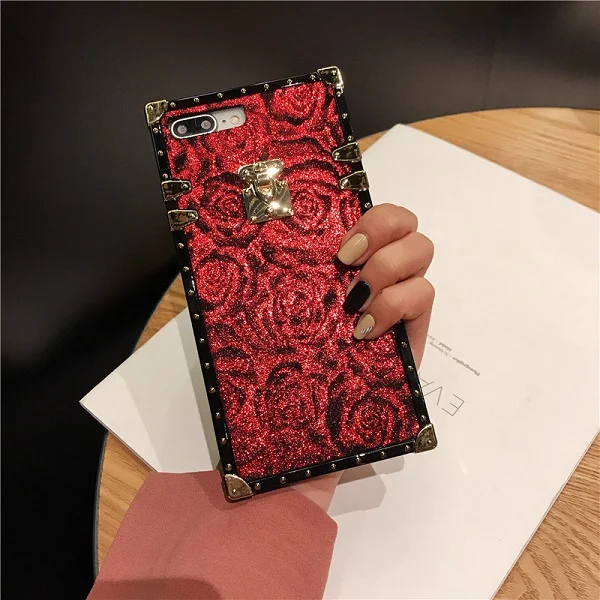 Модная розовая квадратная коробка для Oppo F9 F5 A3s F11 Pro F3 F7 R17 Pro IQOO A83 A3 A5 роскошные чехлы для телефонов Fundas Cobar Coque - Цвет: Only Case