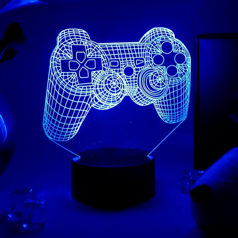 

3d Illusion P4P Game Pad Led Night Light for Kids Child Bedroom Decor Event Prize Game Shop Idea Color Changing Desk Night Lamp.