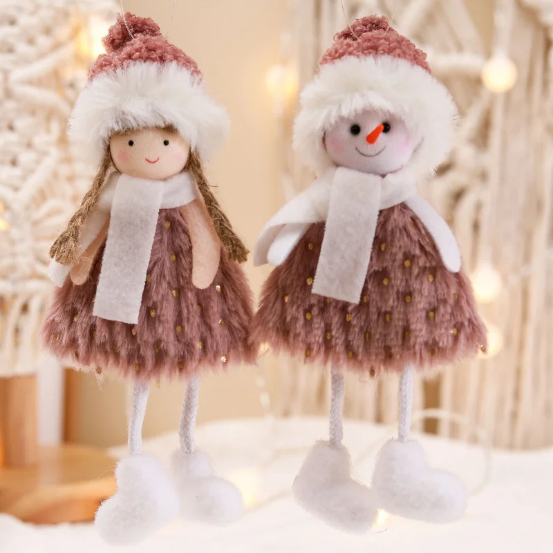 

Latest New Year 2021 Plush Angel Girl Pendant Cute Girl Doll Gift 2022Christmas Decoration for Home Xmas Tree for Kids Gift