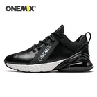 Новинка, мужские спортивные кроссовки ONEMIX для бега на открытом воздухе, амортизирующие кожаные черные баскетбольные кроссовки с воздушной подушкой