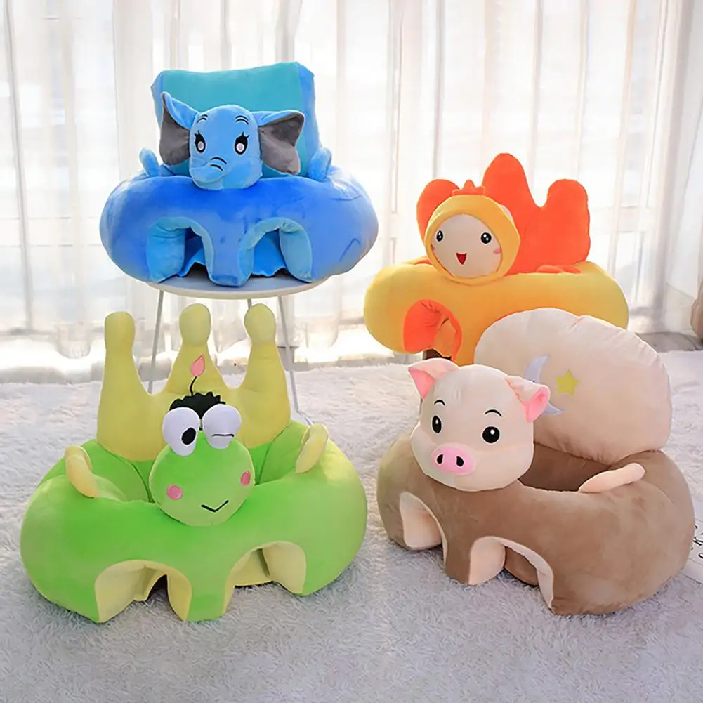 

Baby Floor Support Seat Soft Plush Cotton Infant Learning Sit Cushion Chair Cute Cartoon Animals Pillow Toy Kids Room Mat