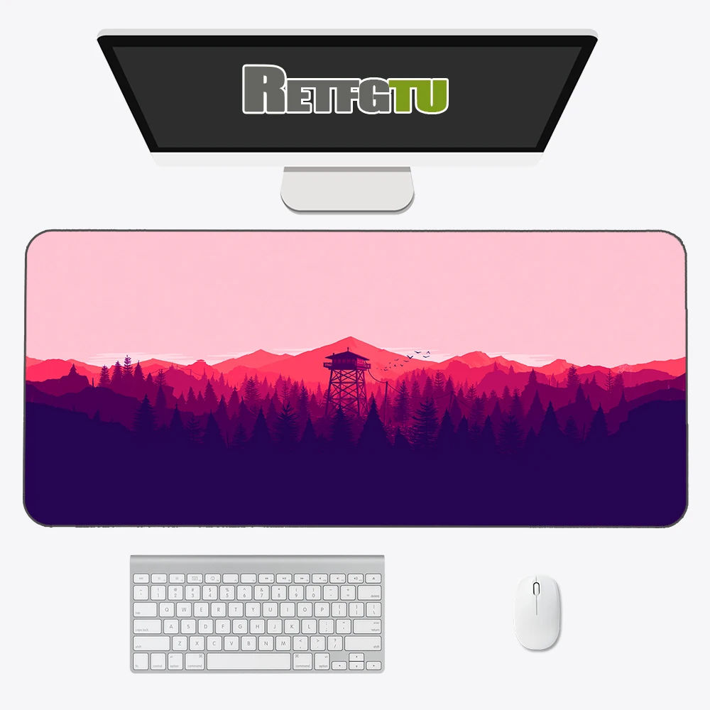 deep forest firewatch laptop gamer mousepad gaming mouse pad large locking edge keyboard 70x30 cm deak mat for cs go lol free global shipping
