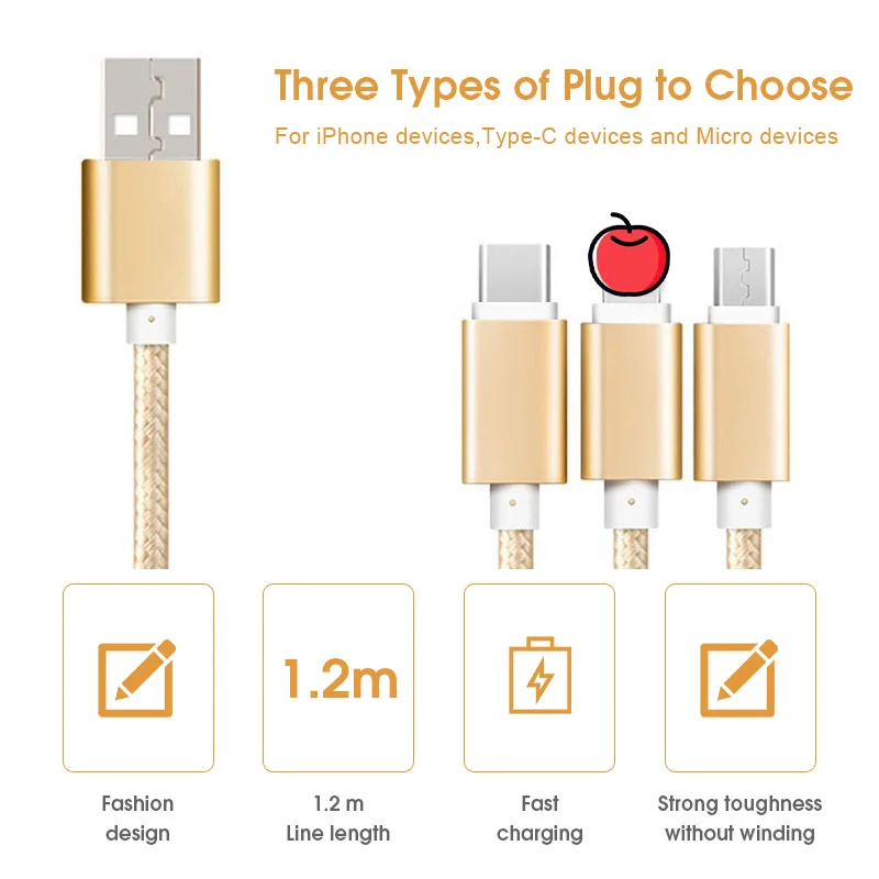 

3 In 1 Cable for IPhone 12 11 XS X 8 7 6 Android Type-c Mobile Phone Multi-function Usb One Dragging Three Data Charge Cable