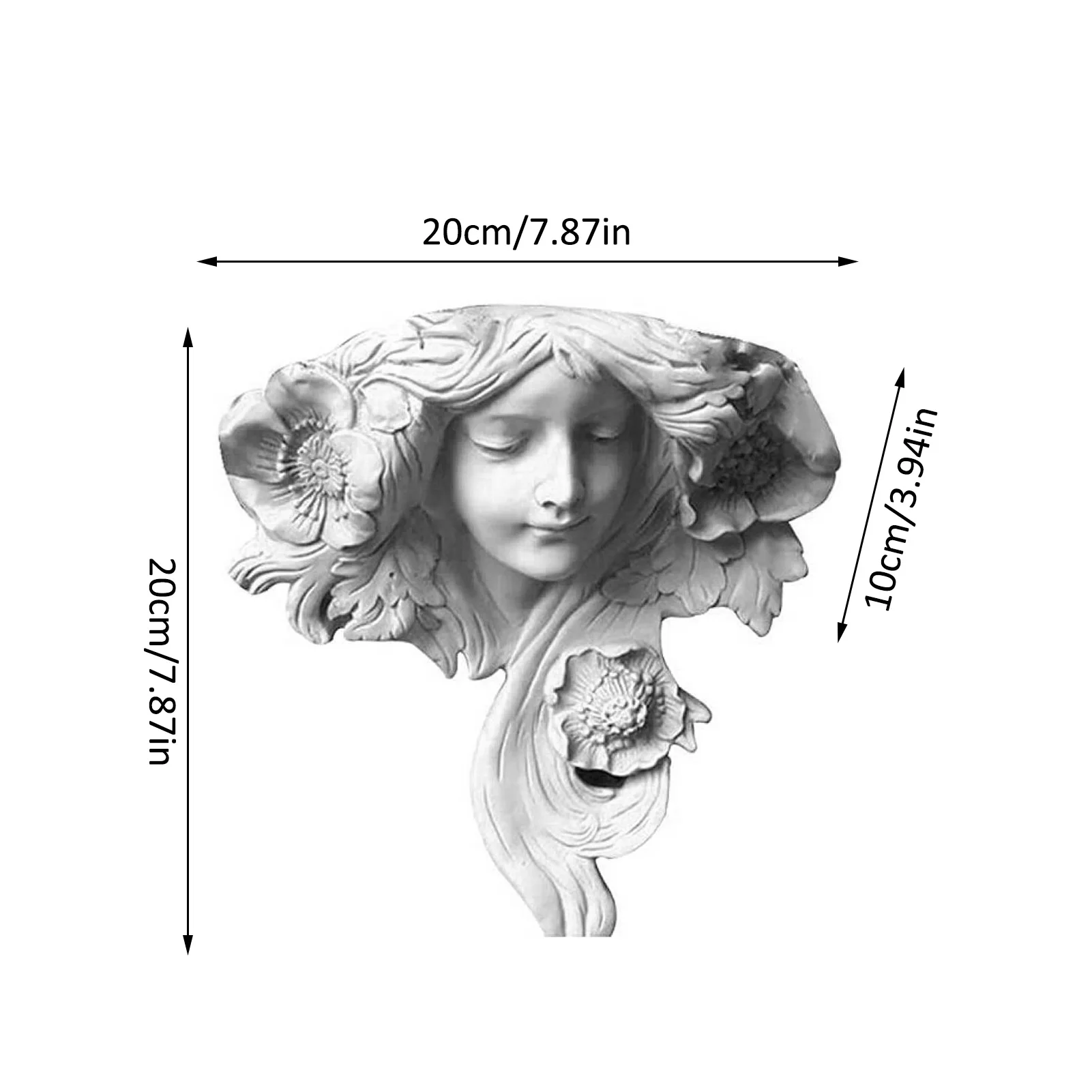 

Statues Figure Wall Sculptures Flower Pot Greenman Mysterious Girl Face Pocket Planter Vase For Home Garden Decoration Figurines