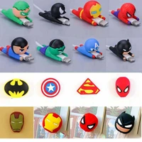 Designs Cute Bite Cartoon Hero Series Cable-Winder USB Data Line Protector Cord Cover Silicone Decorate Phone Accessories