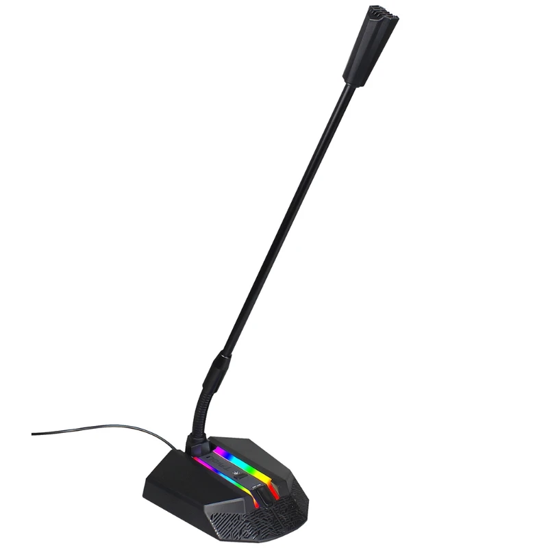 

Компьютерный USB-микрофон RGB микрофон без привода голосовой чат для ПК ноутбука громкий динамик