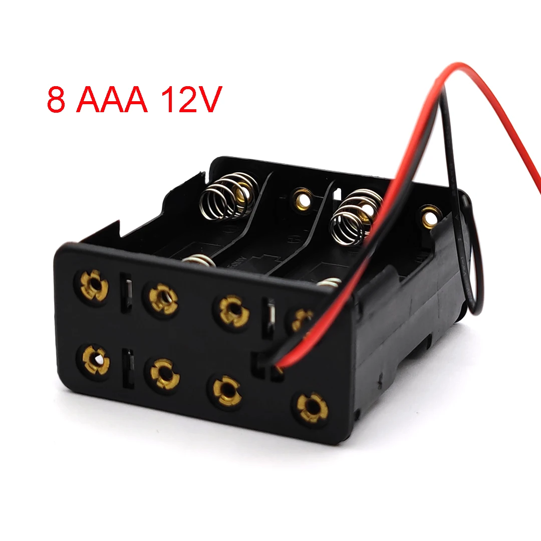8 AAA 12V чехол для аккумулятора двухсторонний батарейка с пружиной держатель