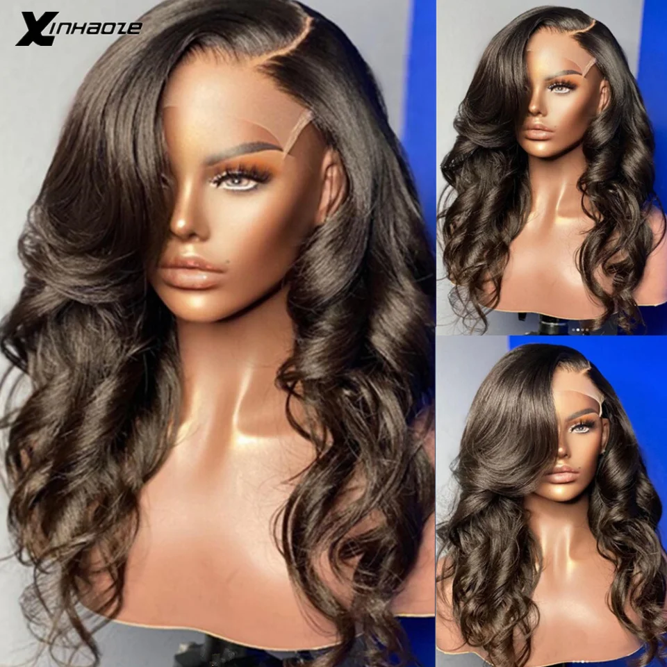 Body Wave 5x5 Silk Base Lace Front Human Hair Wigs Pre Plucked High Density Brazilian Remy 13x4 Lace Frontal Wigs Bleached Knots