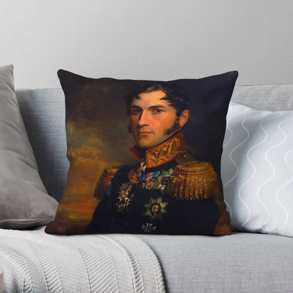 

King Leopold I Of Belgium Square Pillowcase Polyester Linen Velvet Creative Zip Decor Pillow Case Bed Cushion Case 18"