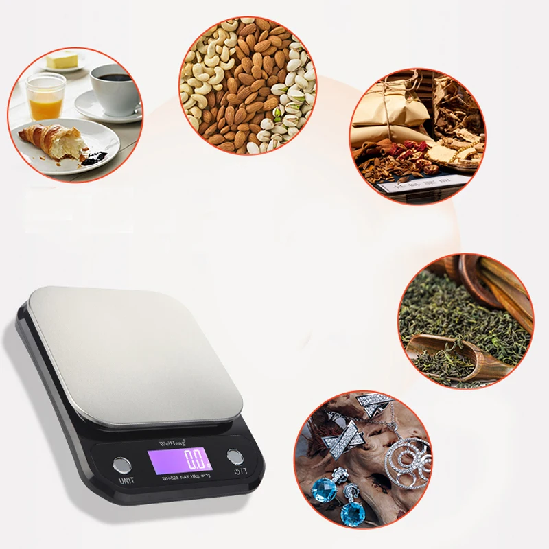 10kg/3kg/5kg Portable Digital Scale High Precision 0.1g LED Electronic Scales Postal Food Balance Measuring Weight Kitchen | Инструменты