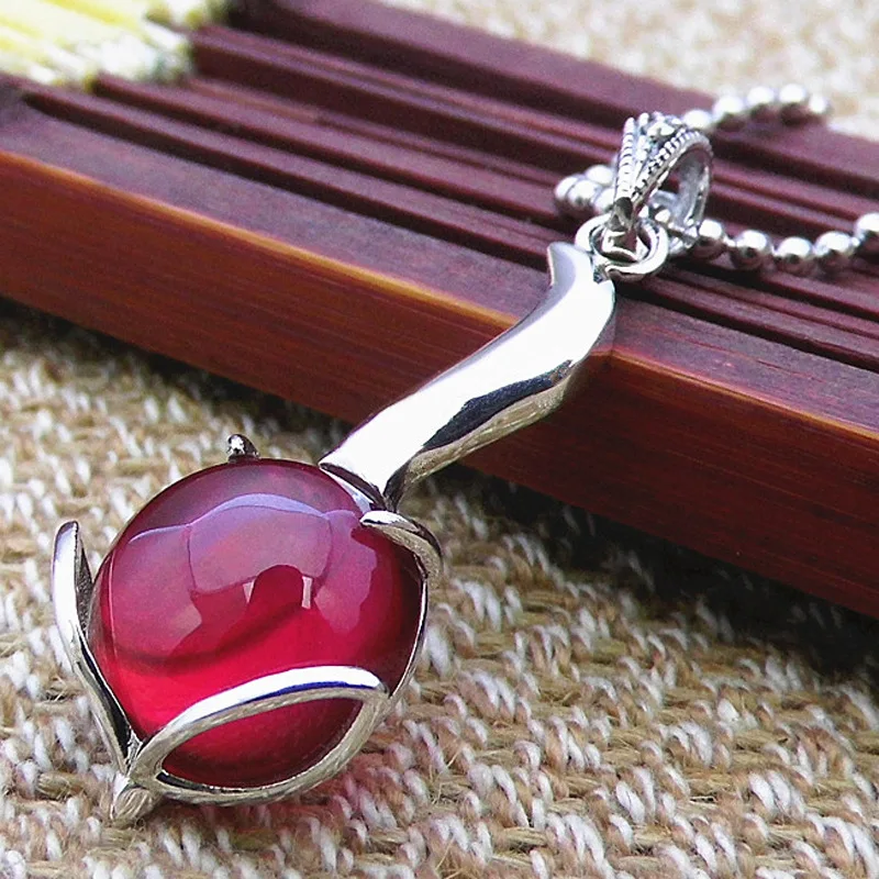 

FNJ 925 Silver Fox Pendant for Jewelry Making 100% Original Pure S925 Sterling Silver Pendants Women Yellow Agate Rose zircon