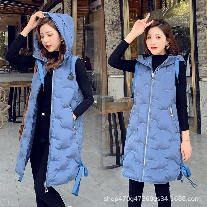 Осенне-зимняя новая стильная женская одежда без рукавов в Корейском стиле с