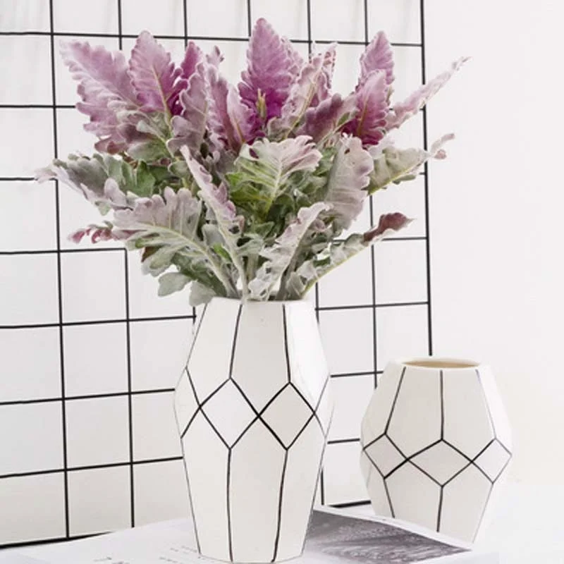 

Artificial Plant Wall Fake Flowers Silver Leaf Chrysanthemum, Garden Succulents Decoration, Home Vase Flower Arrangement DIY