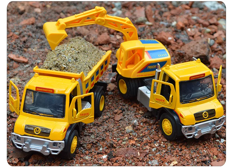 Задний Грузовик из сплава экскаватор смеситель самосвал дверные огни звук