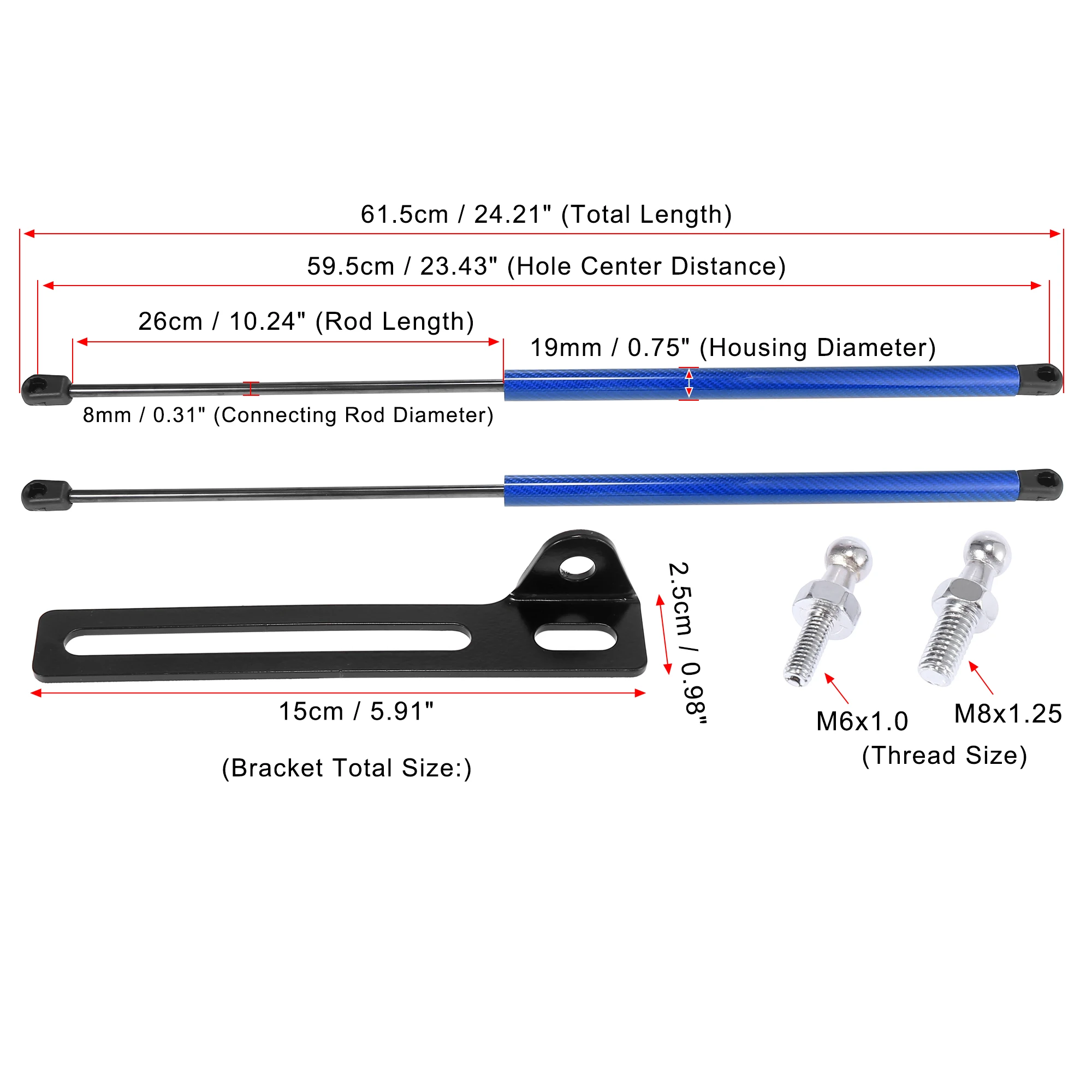 1 пара пружинный амортизатор для передней капота автомобиля из углеродного