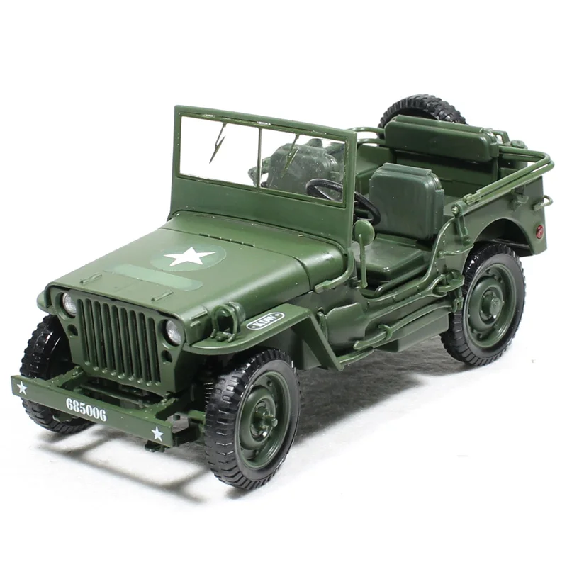

Литая модель автомобиля масштаба 1/18, игрушка для джипа, Военная Тактическая модель автомобиля, открывающиеся панели капота для раскрытия д...