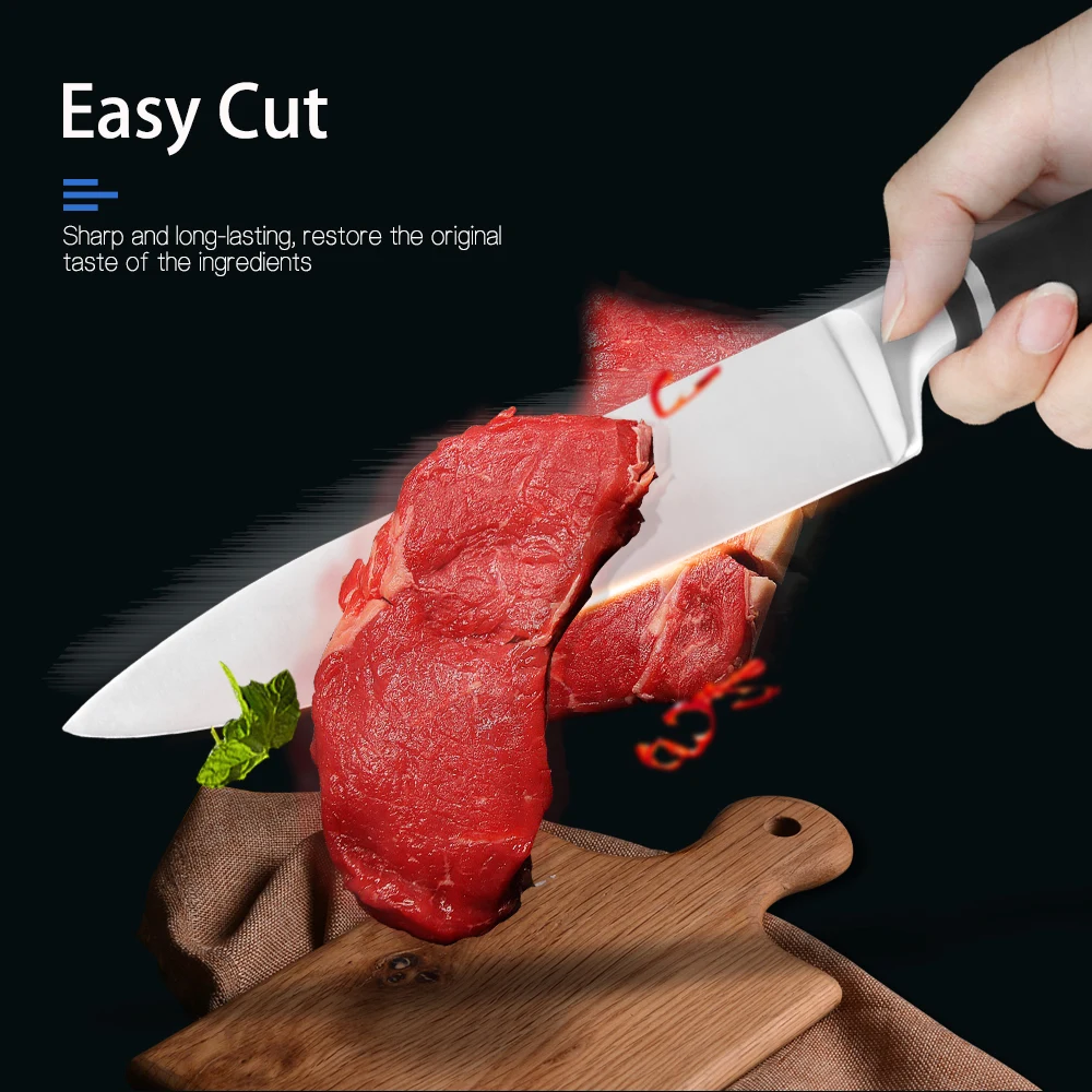 Набор ножей Sowoll с 8 карманами в рулоне кухонный шеф-повар из нержавеющей стали 3CR13