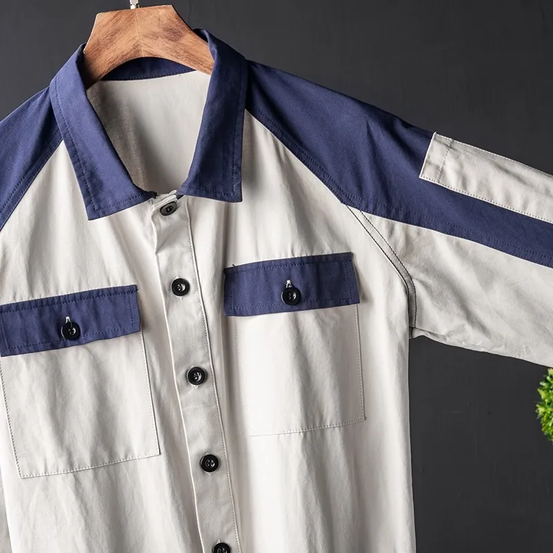 Модный мужской цельный комбинезон с длинным рукавом брюки-карго винтажные