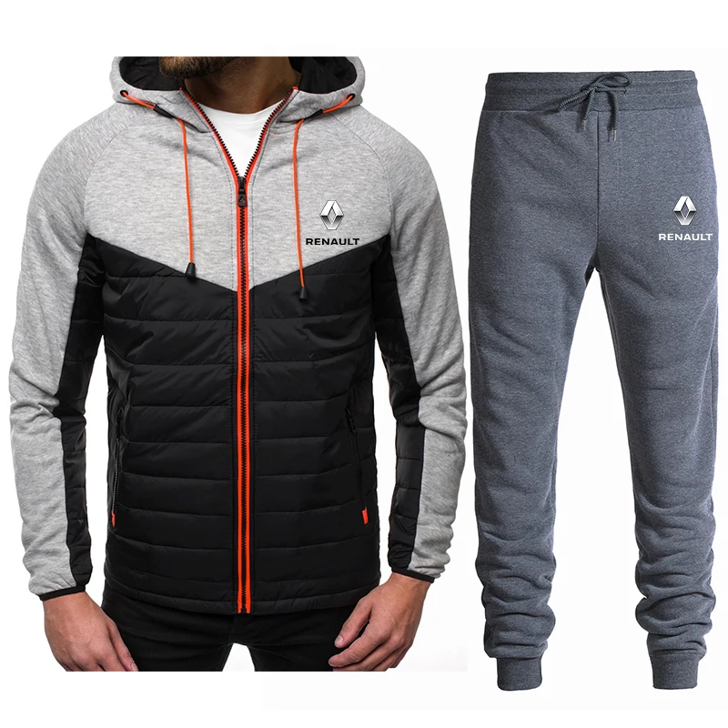 

Men's suit RENAULT car sportswear track 2021 men zipper sports hoodie pants suits casual jacket sportswear men hoodies