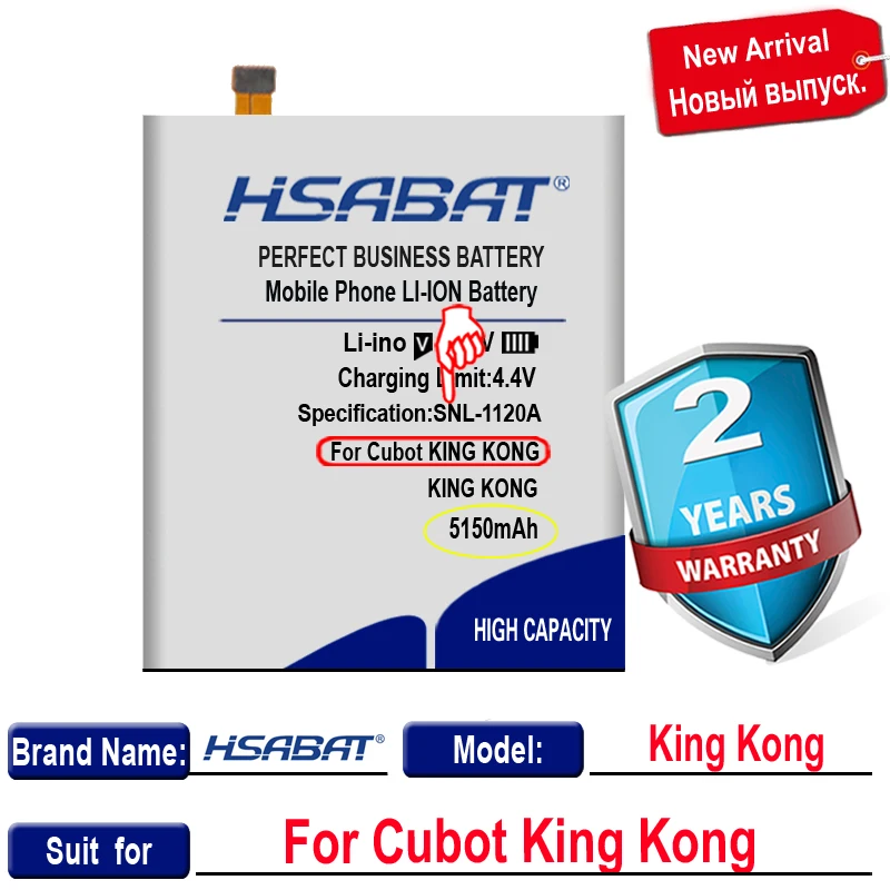Топ бренд 100% новый аккумулятор 5150 мАч для Cubot KingKong King Kong батареи + Бесплатный