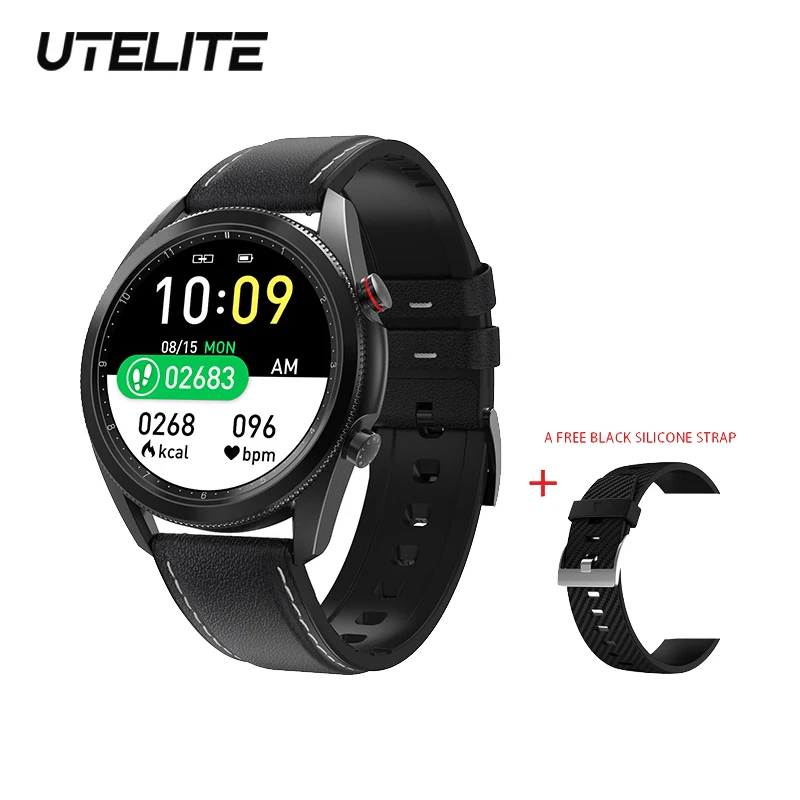 

UTELITE DT91 1.28 inch Full Round Screen Smart Watch Bluetooth Call IP67 Waterproof Men ECG Heart Rate Monitor Smartwatch