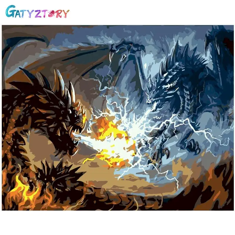

GATYZTORY 60x75CM Frame Painting By Numbers DIY Number Painting For Hone Decor ON Canvas Painting For Wall Art
