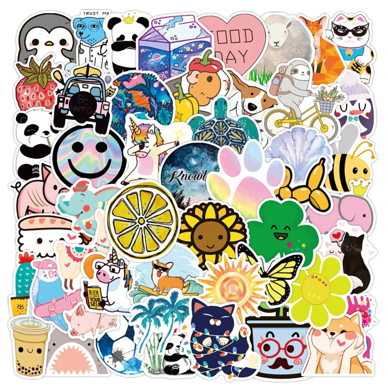 

10/30/50 PCS Cartoon Cute Doodle Waterproof Decoration Sticker For Fridge Luggage Helmet Notebook Toys Motorcycle Phone Guitar