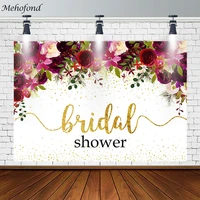 mehofond bridal shower wedding backdrop gold dots florals decor photography background props photo studio banner photozone