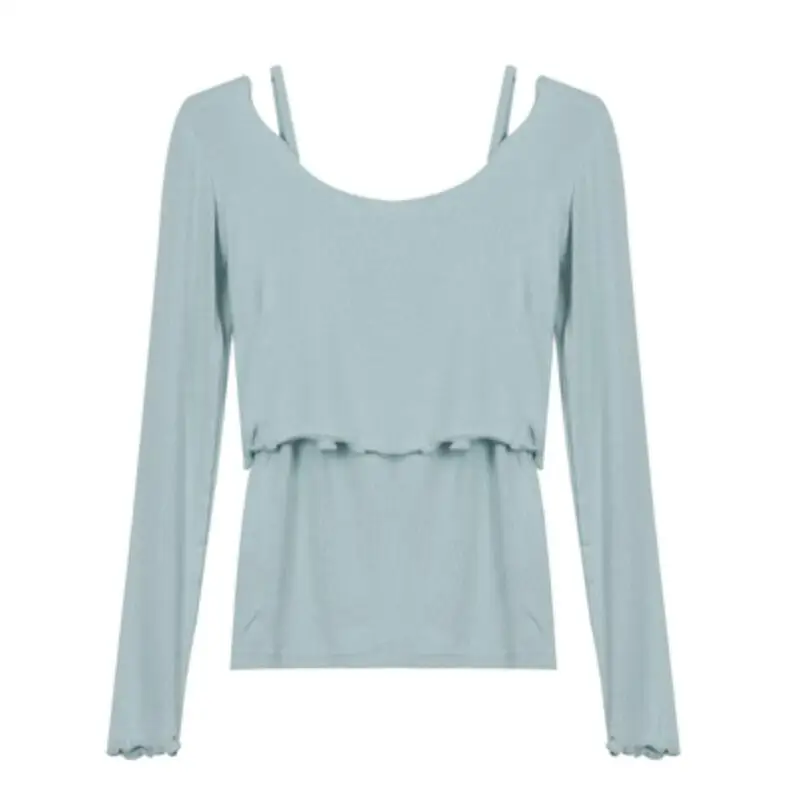 

2020 Spring Autumn Summer Sexy T Shirt Women Two Piece Set Korean Long Sleeve T-Shirt Women Female Tops Tee Shirt Ladies Clothes