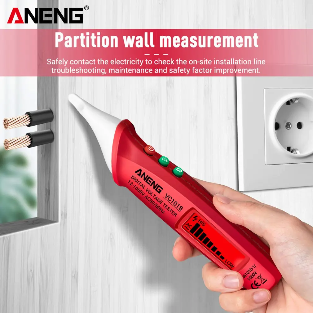

VC1018 Electric Sensor Tester Pen Digital Intelligent AC Voltage Meter 1000V Voltmeter Buzzer Detector For Electric Tool