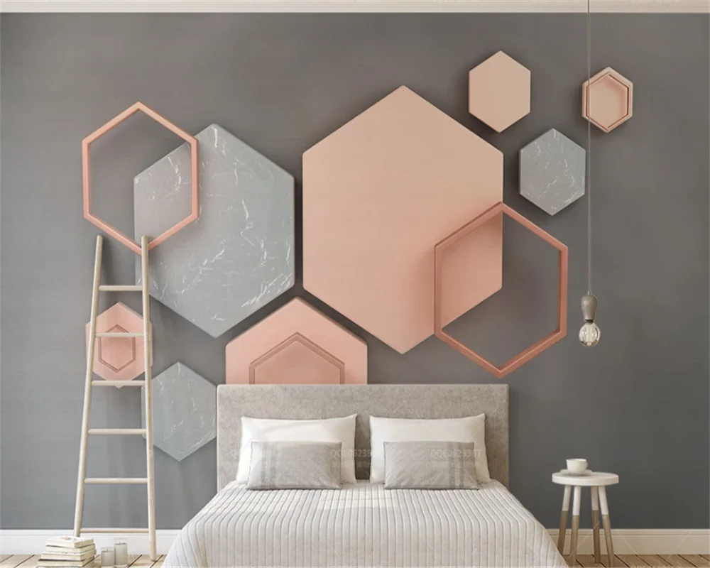 Пользовательские обои 3d шестиугольная мозаика современный минималистский