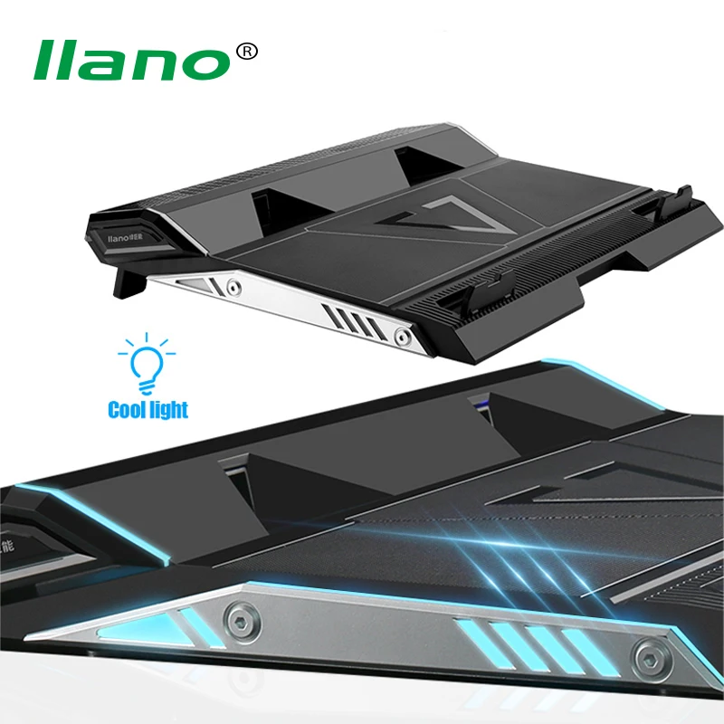 

LLANO 17inch Gaming Laptop Cooler Two Fan Laptop Cooling Pad Dual USB Ports, LED Surround Mute Notebook Radiator Stand
